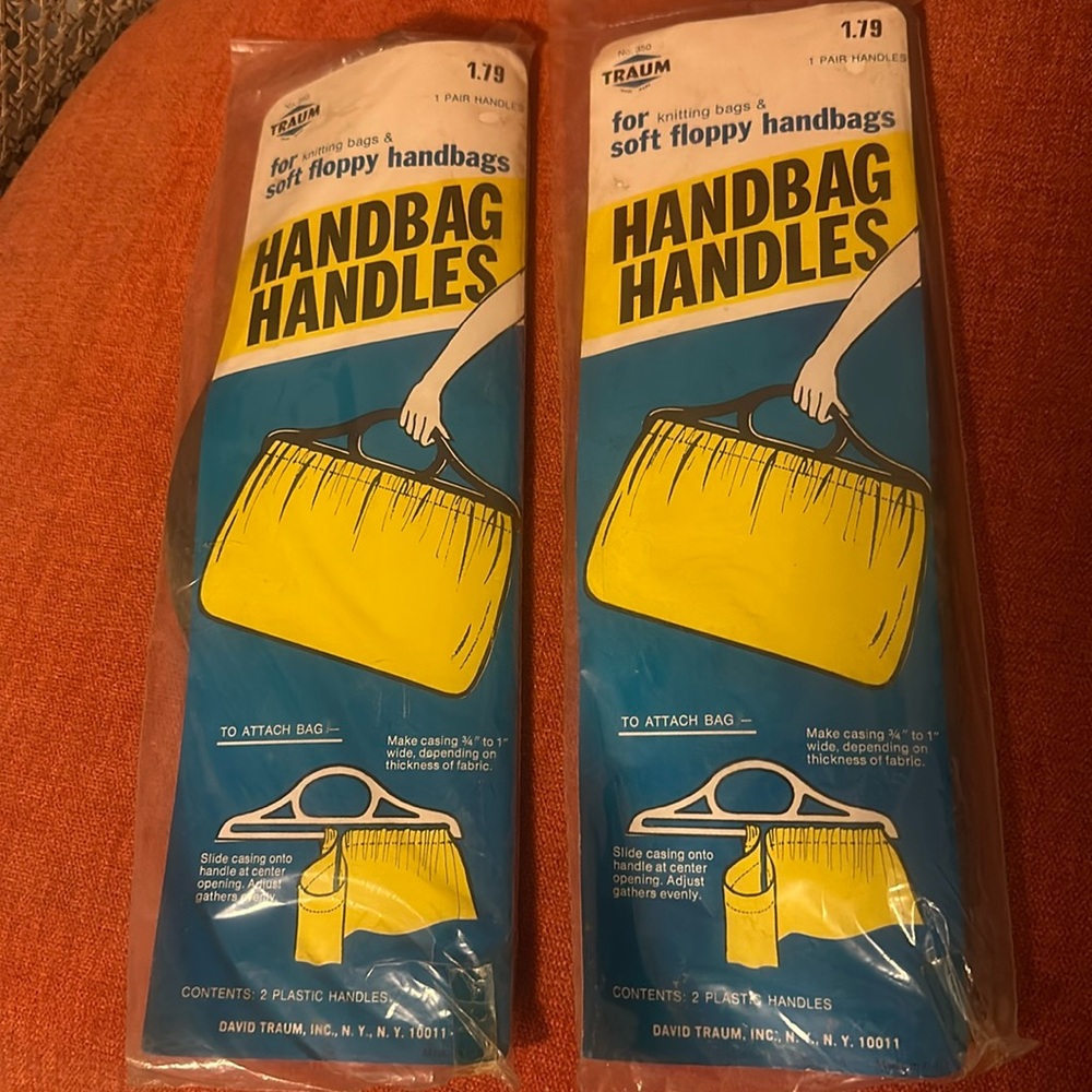 2 vintage handbag handles made in the USA